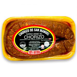 Chorizo de San Manuel's original Pork Chorizo on white background