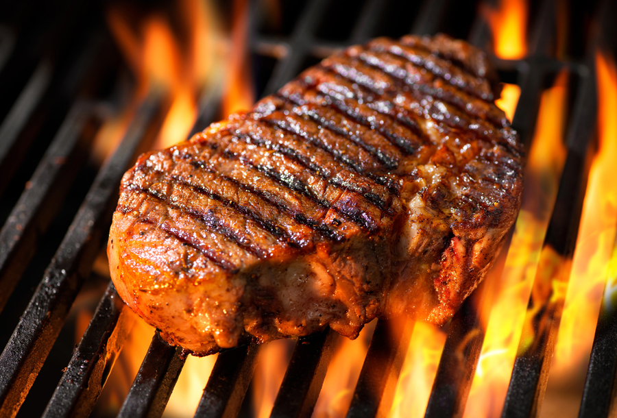 Buy steaks for charred look on grill