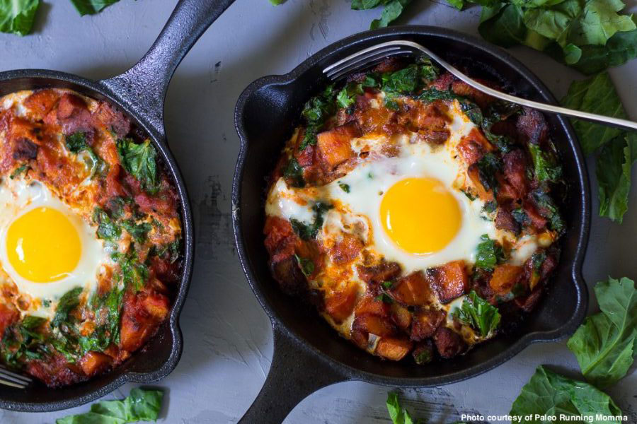 Try This Chorizo Butternut Pizza Hash with Baked Eggs Recipe for Supper!