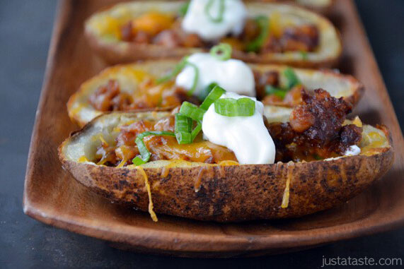 These Chorizo and Cheddar Potato Skins Will Make a Great Appetizer! 1 These Chorizo and Cheddar Potato Skins Will Make a Great Appetizer!