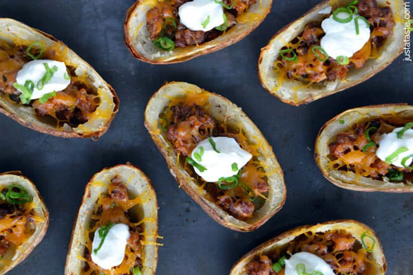 Chorizo and Cheddar Potato Skins