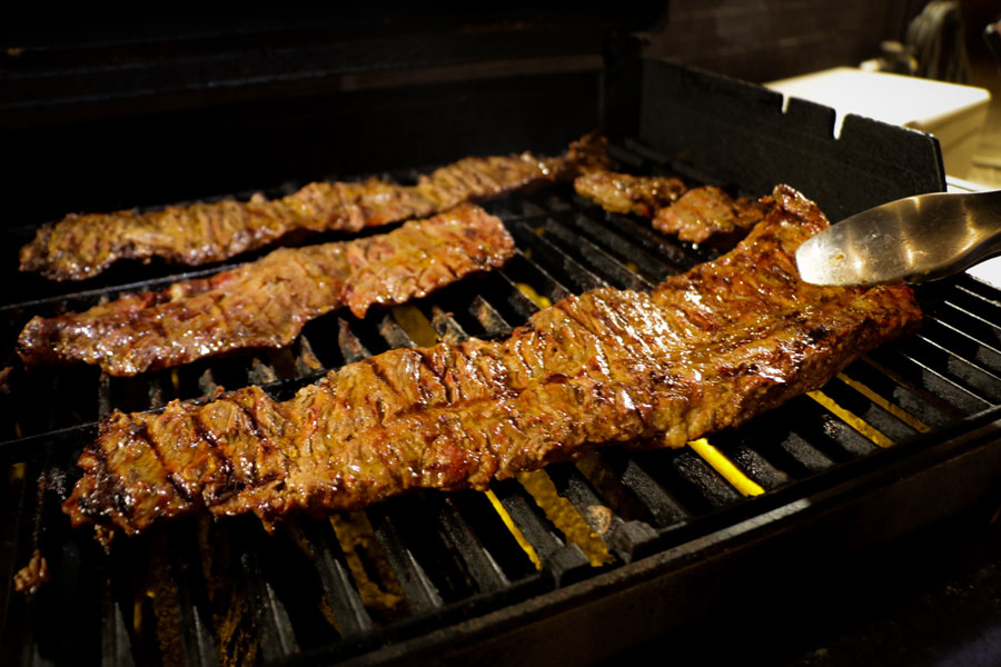 Large skirt of beef fajitas ordered from fajitas online.