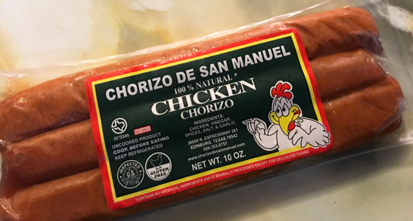 Another healthier option is our chicken chorizo.