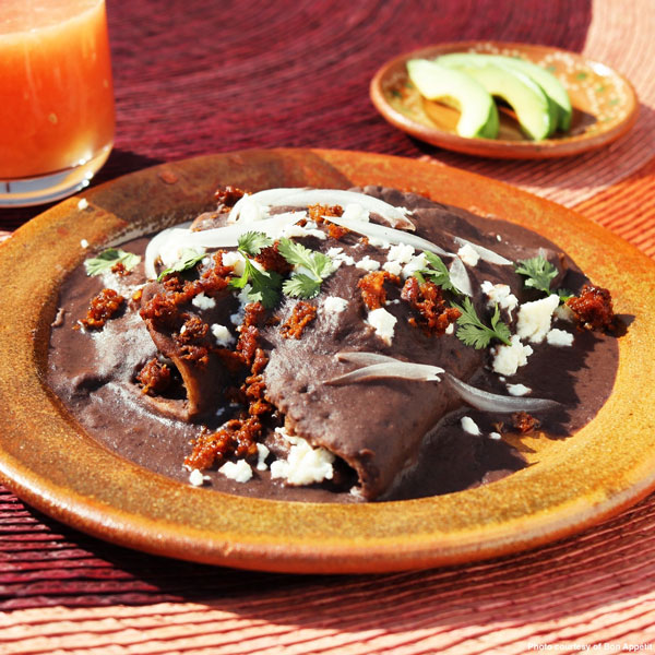 Chorizo with Enfrijoladas 