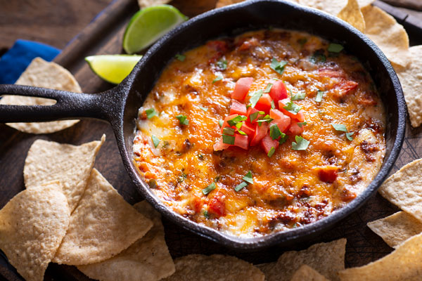 grilled chorio queso in a skillet made with Mexican Chorizo Brands