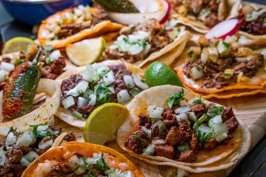 Pork mexican chorizo tacos.