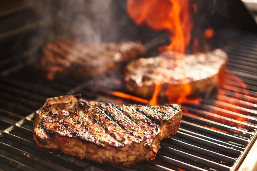 Prime Steaks on the grill