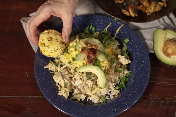 Mexican chorizo biscuits dish