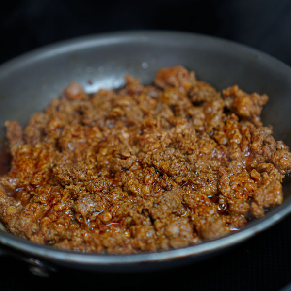 Mexican chorizo on a skillet.