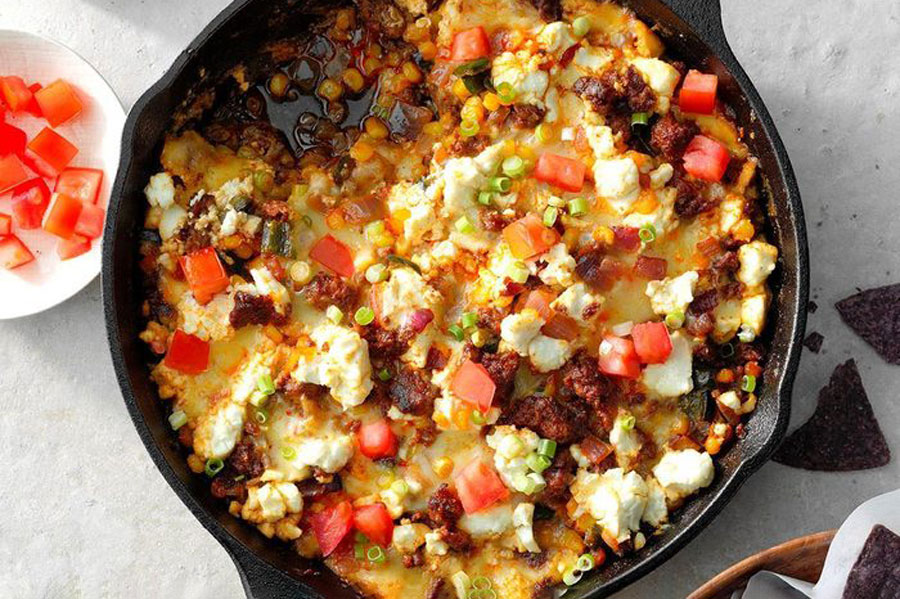Try this 1 Skillet Fundido with our Texas Brand Chorizo 1 pan with cheese an Texas brand chorizo from Chorizo de san manuel